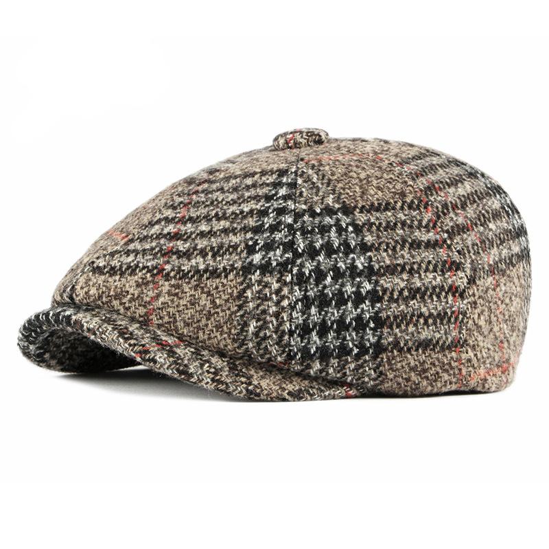 Vintage wool octagonal newsboy cap