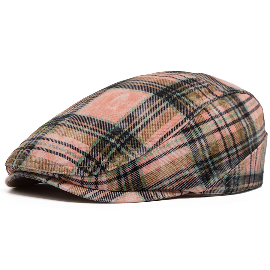 COLBY | Washed Plaid Flat Cap