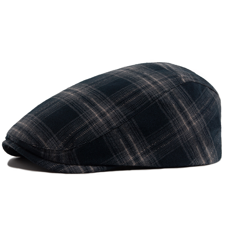 LIA | Plaid cotton velvet flat cap