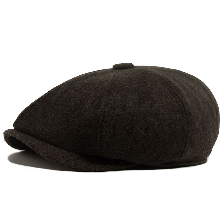 Felt octagonal newsboy cap