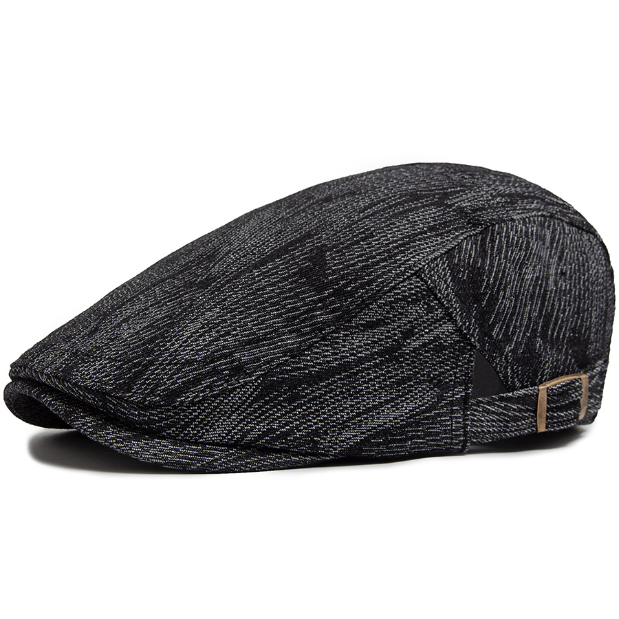 MARLIN | Washed denim striped flat cap