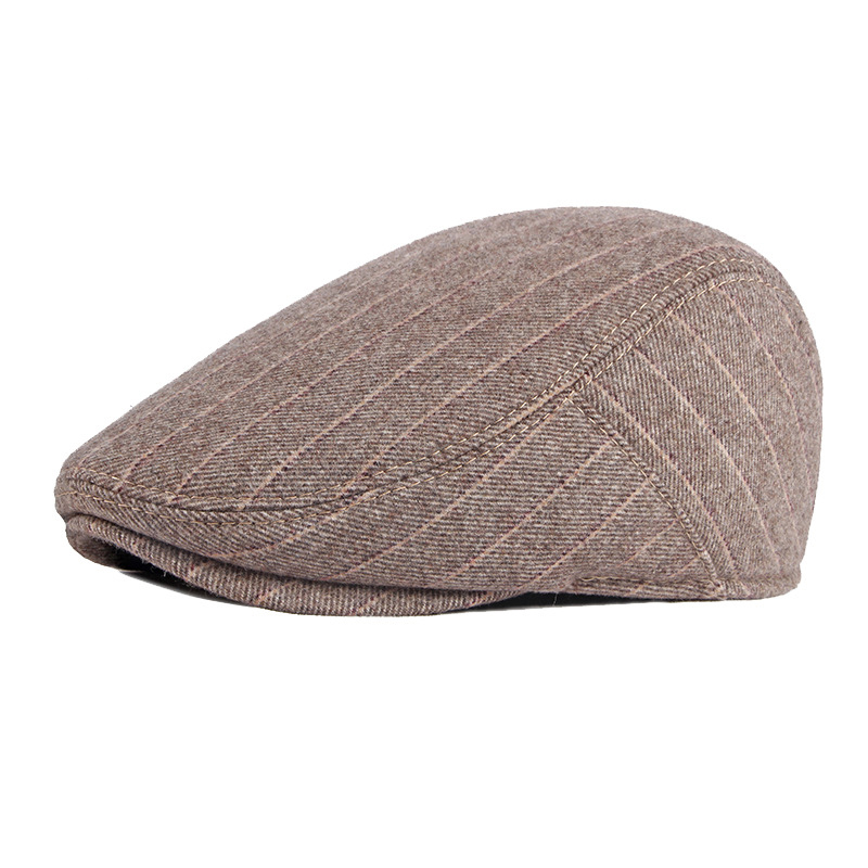 RUTH | Autumn and winter padded striped flat hat
