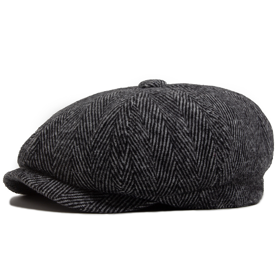 Retro Striped Octagonal Newsboy Cap