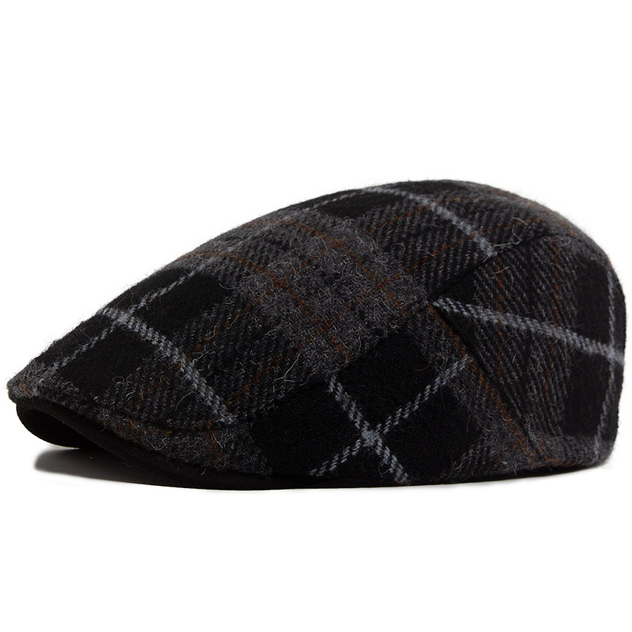 ZEB | Autumn and winter wool plaid flat cap