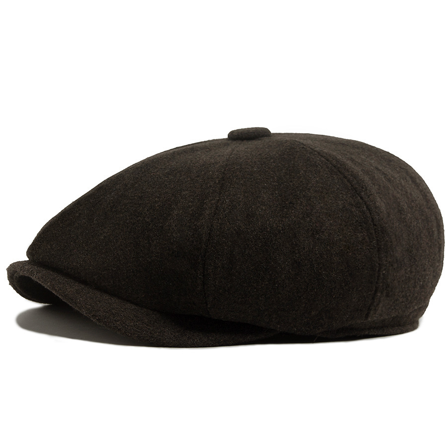 Felt octagonal newsboy cap