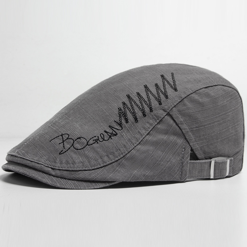 HANK | Thin embroidered flat cap