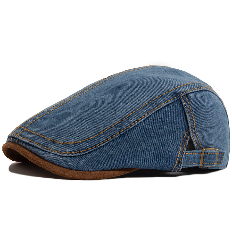 RUTH | Washed colorblock distressed flat cap