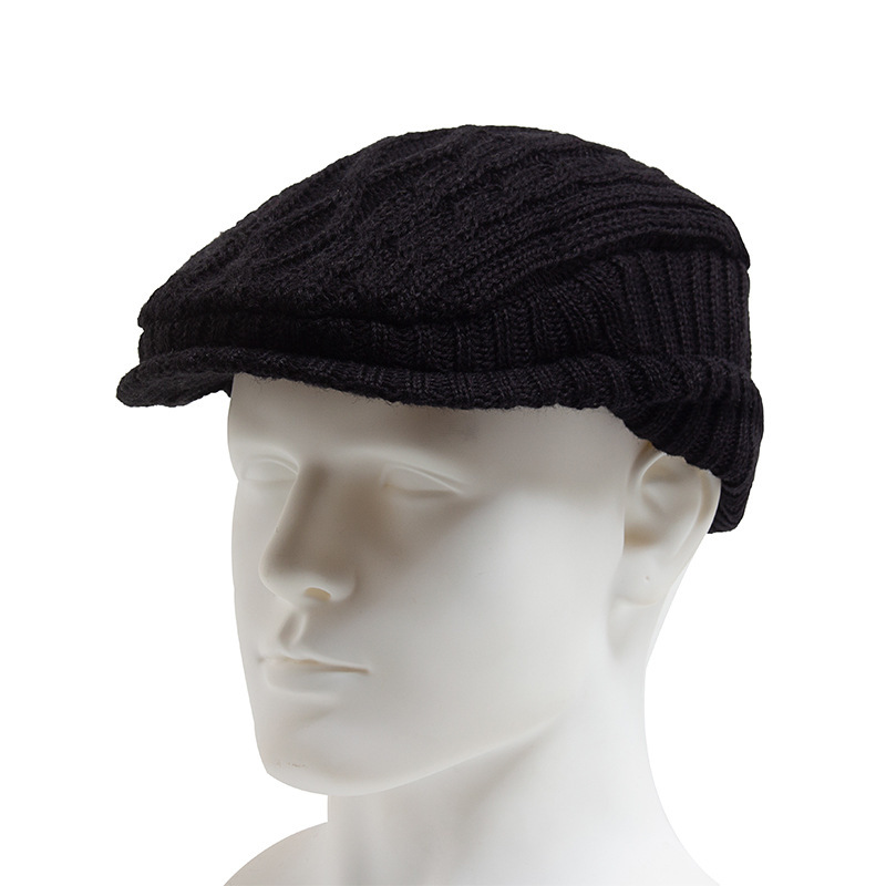 ZEB | Winter fleece-lined knitted flat cap with ear flaps