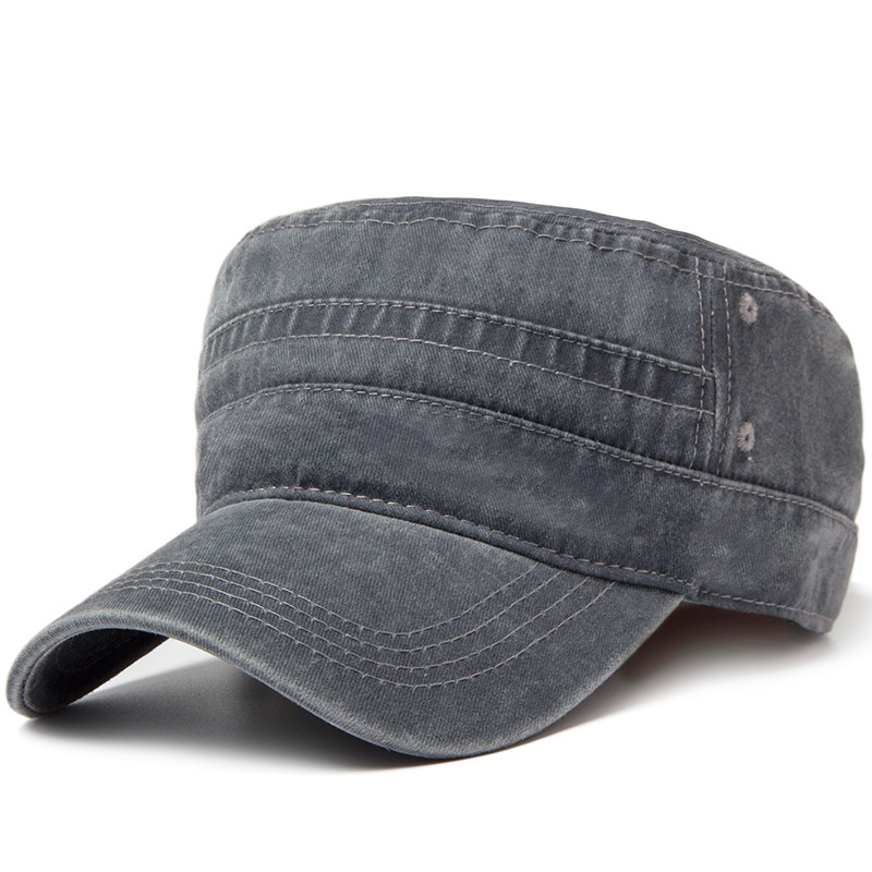 Retro solid color flat top baseball cap