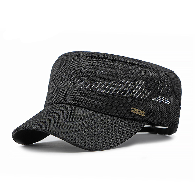 Mesh breathable flat top baseball cap