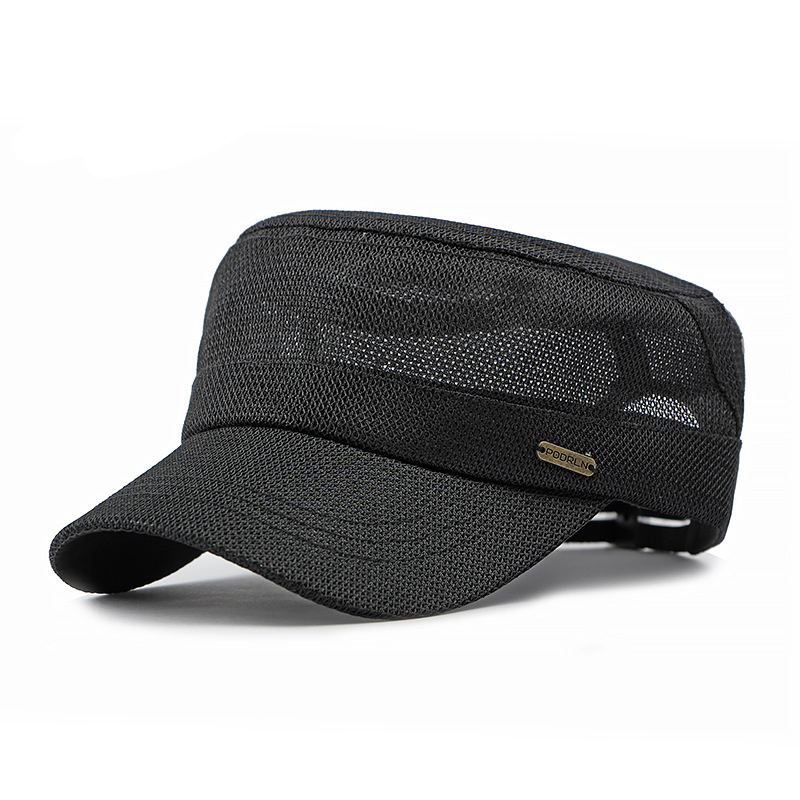 Mesh breathable flat top baseball cap