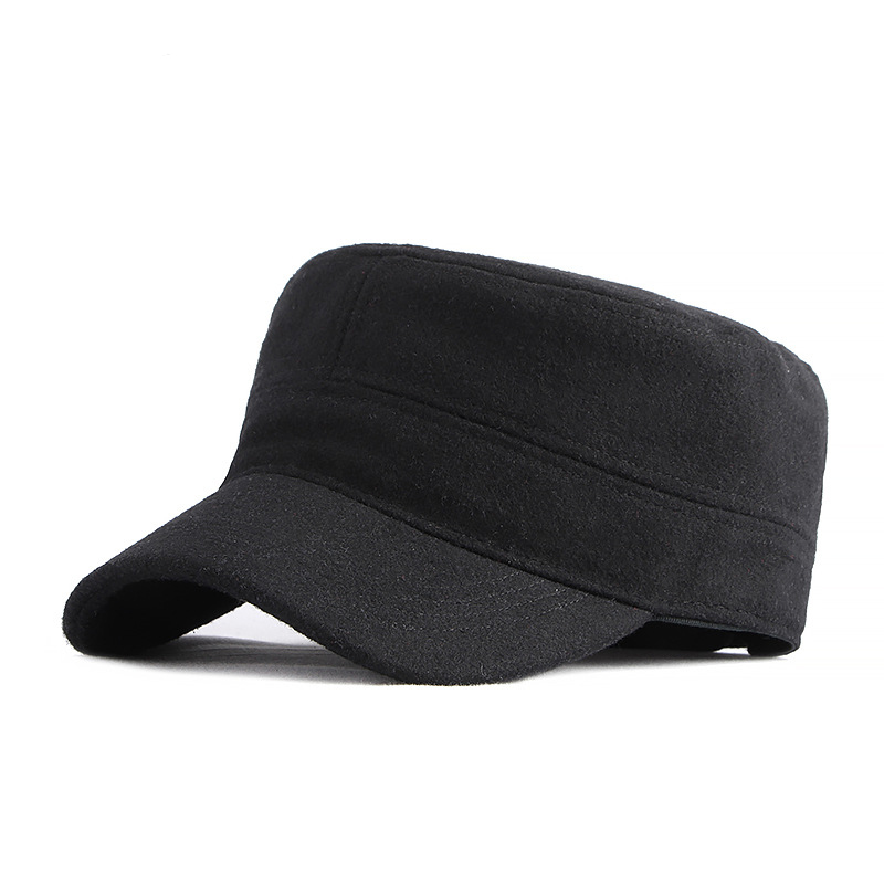 Wool flat top baseball cap