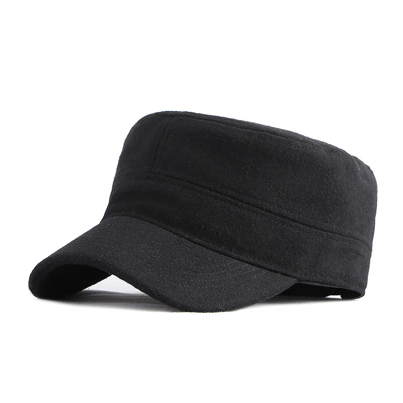 Wool flat top baseball cap