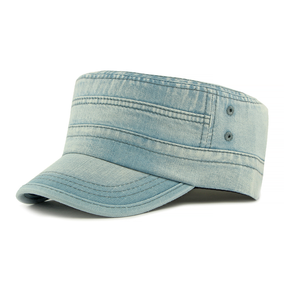 Denim flat top baseball cap