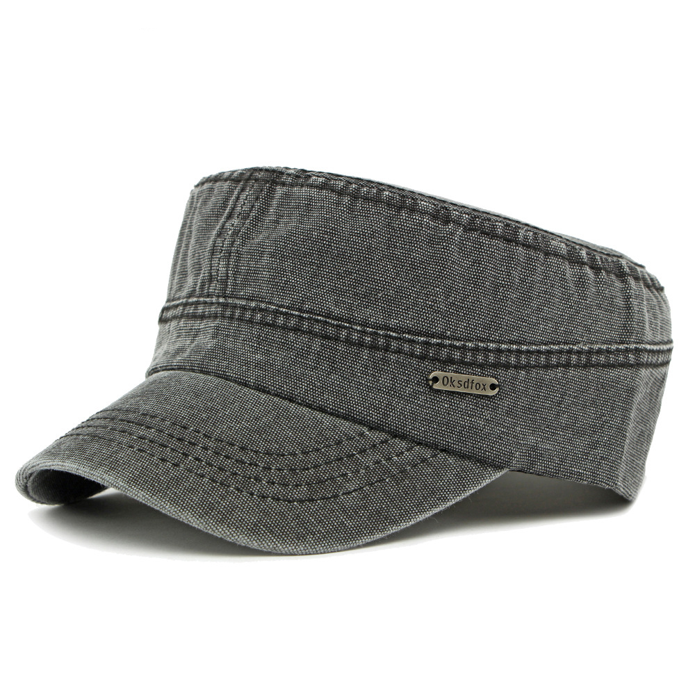 Fabric flat top baseball cap
