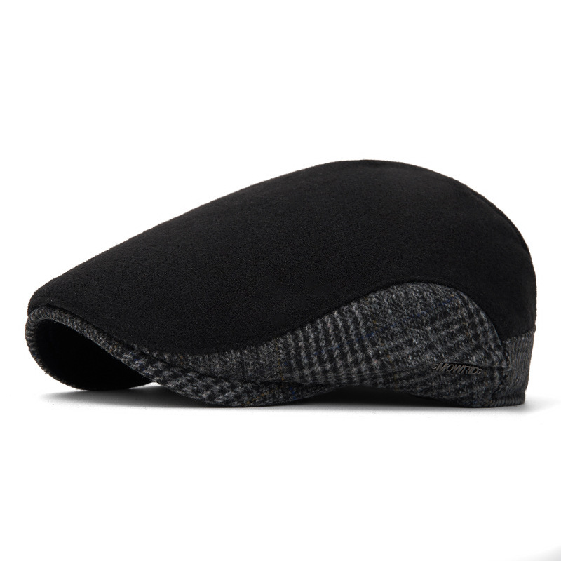 ZEB | Wool plaid patchwork flat cap