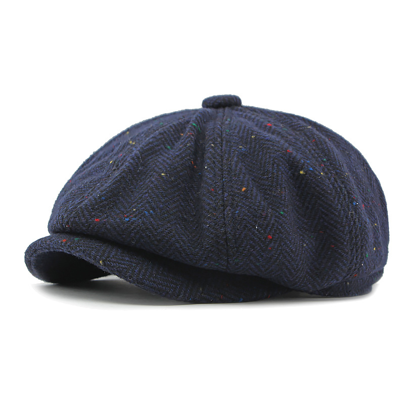 British wool octagonal newsboy cap