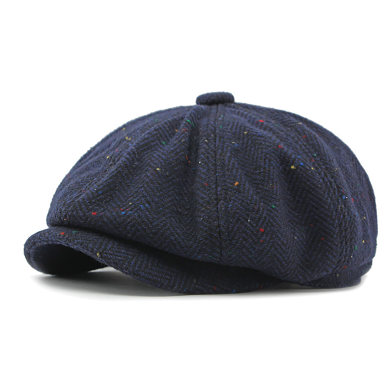 British wool octagonal newsboy cap