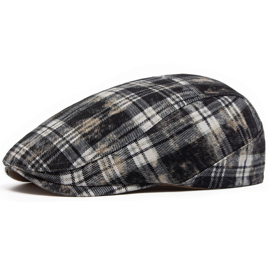 COLBY | Washed Plaid Flat Cap