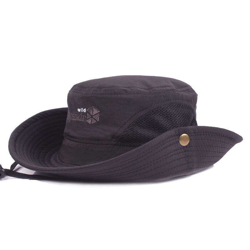 Mesh bucket hat with large brim