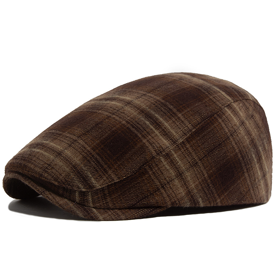 LIA | Plaid cotton velvet flat cap