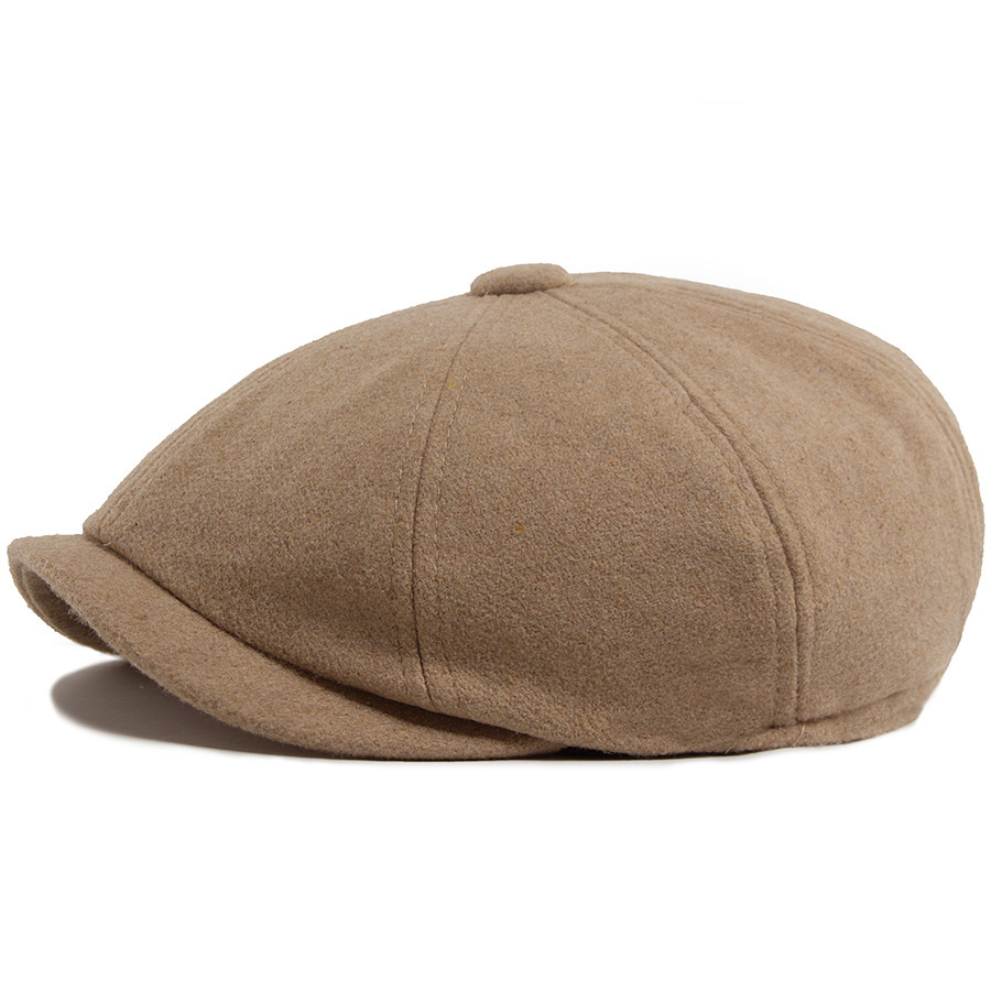 Felt octagonal newsboy cap