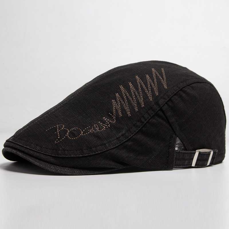 HANK | Thin embroidered flat cap
