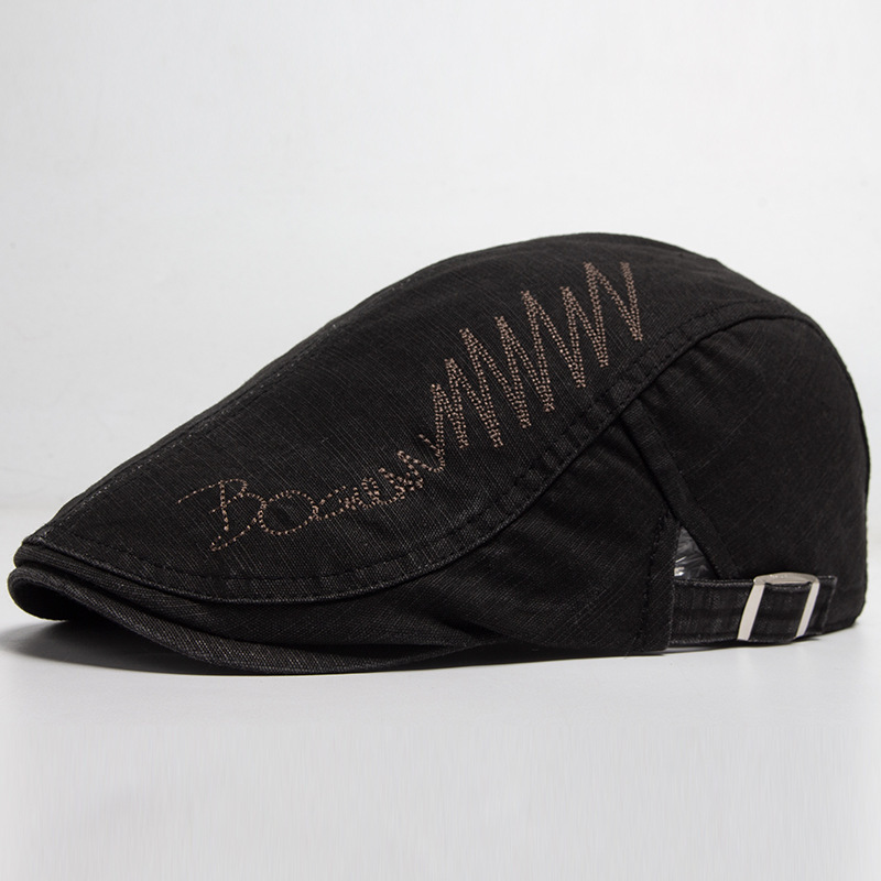 HANK | Thin embroidered flat cap