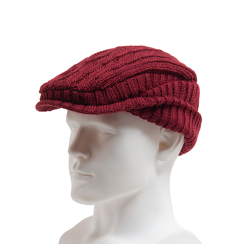 ZEB | Winter fleece-lined knitted flat cap with ear flaps