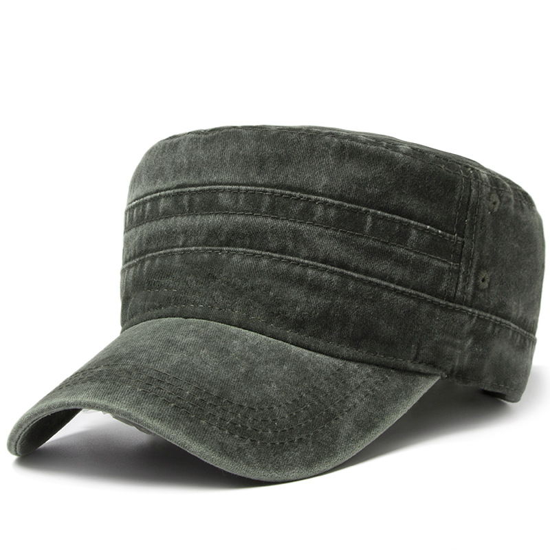 Retro solid color flat top baseball cap