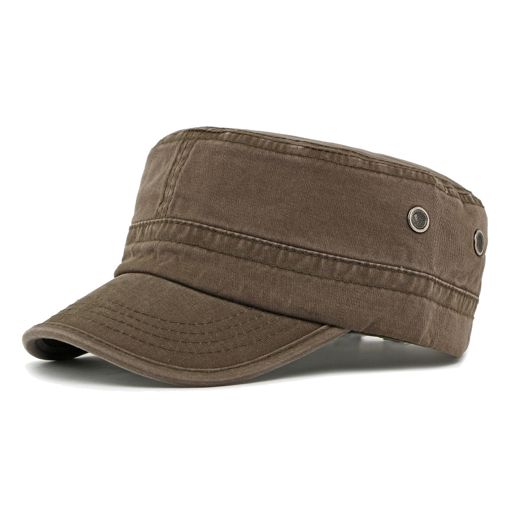 Solid color washed flat top baseball cap