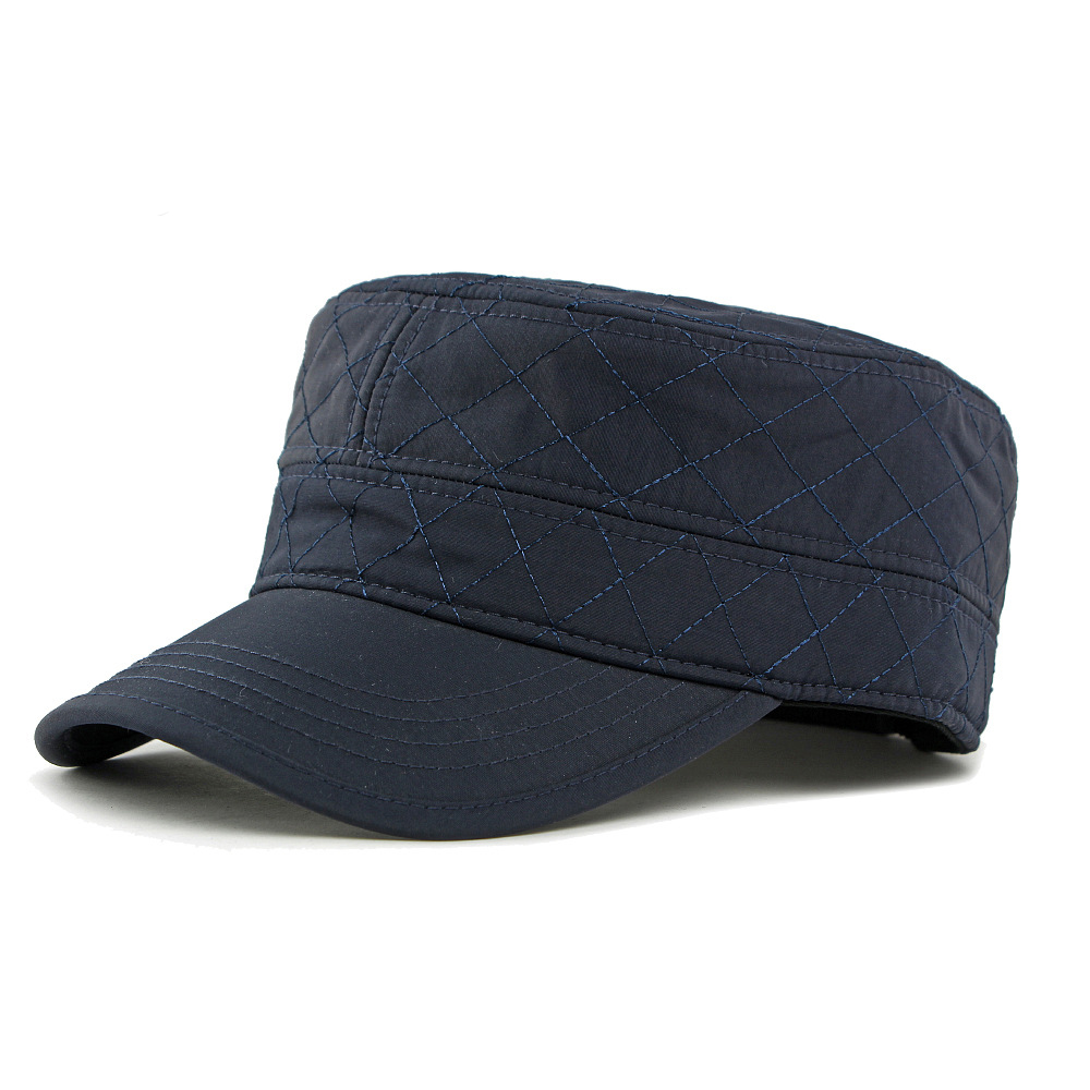 Fleece-lined warm flat top baseball cap