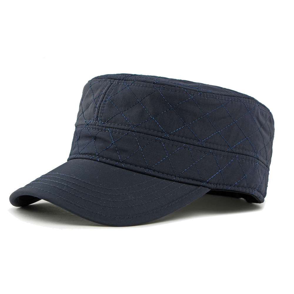 Fleece-lined warm flat top baseball cap