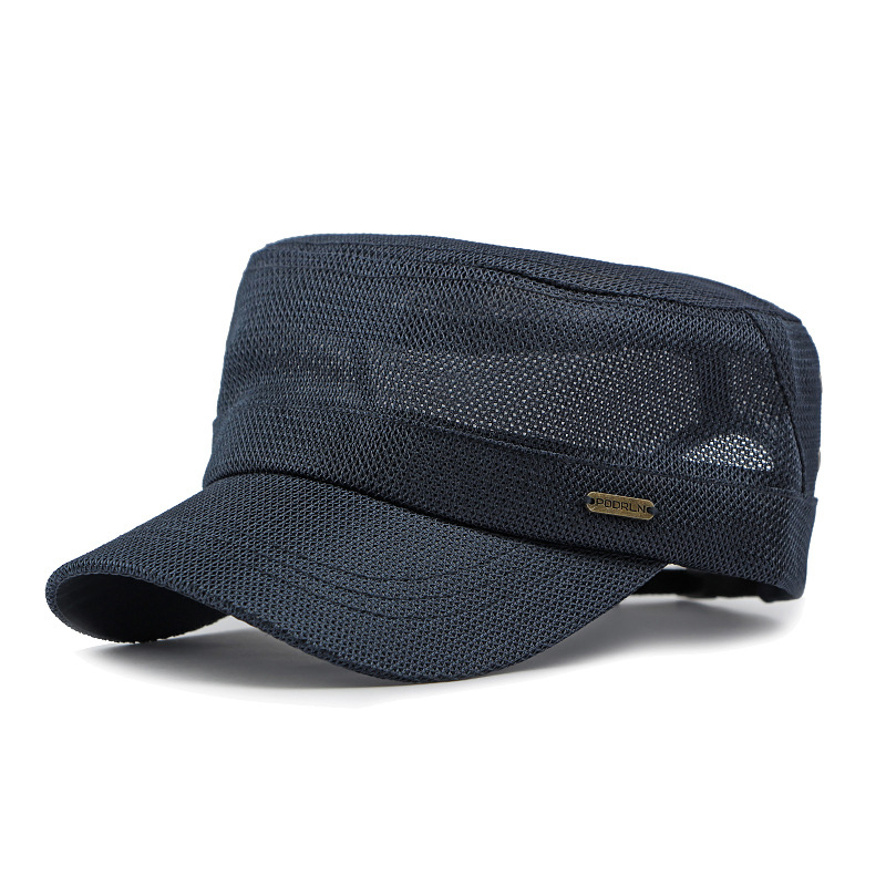 Mesh breathable flat top baseball cap