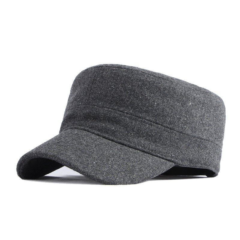 Wool flat top baseball cap