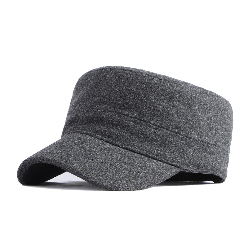 Wool flat top baseball cap