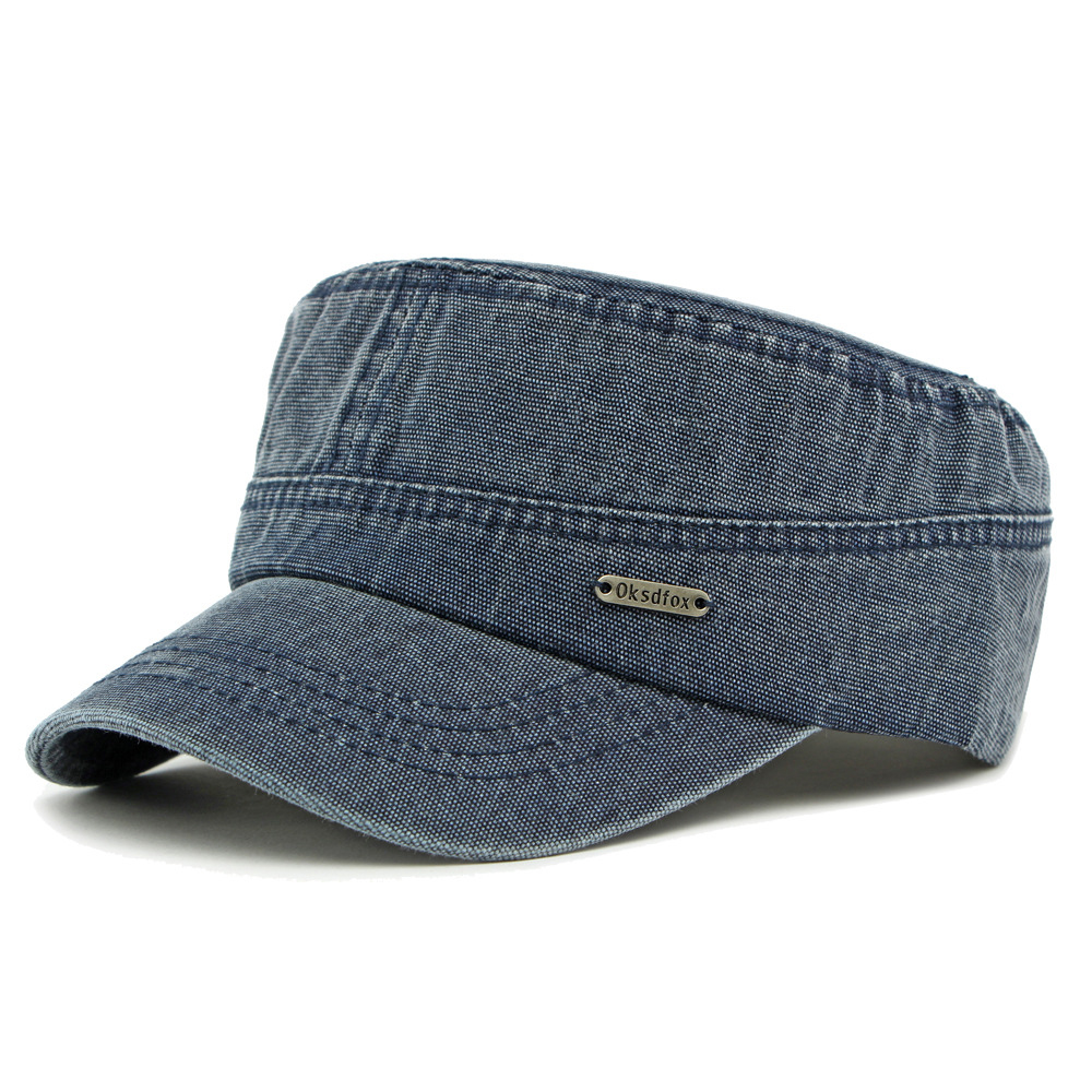 Fabric flat top baseball cap