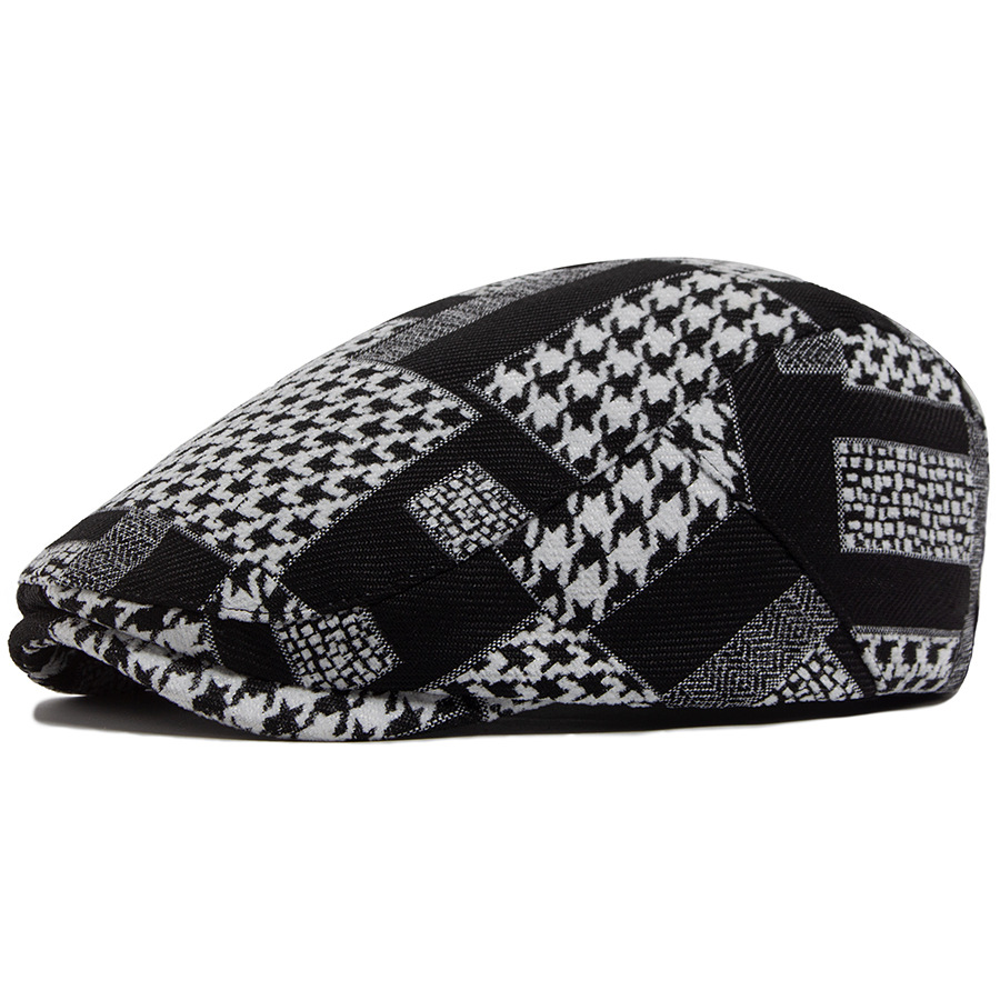 Colby | Houndstooth Print Flat Hat