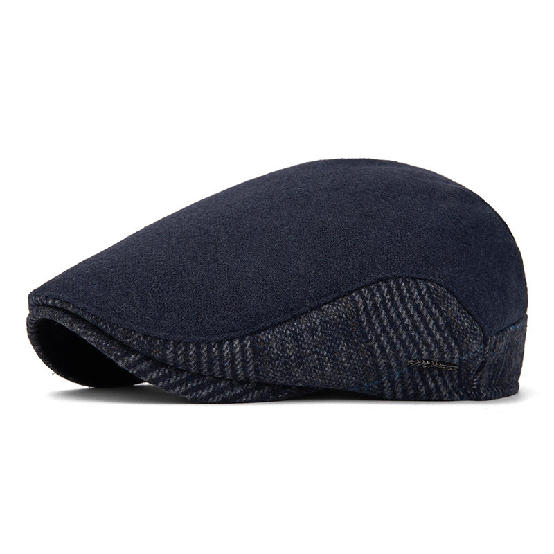 ZEB | Wool plaid patchwork flat cap