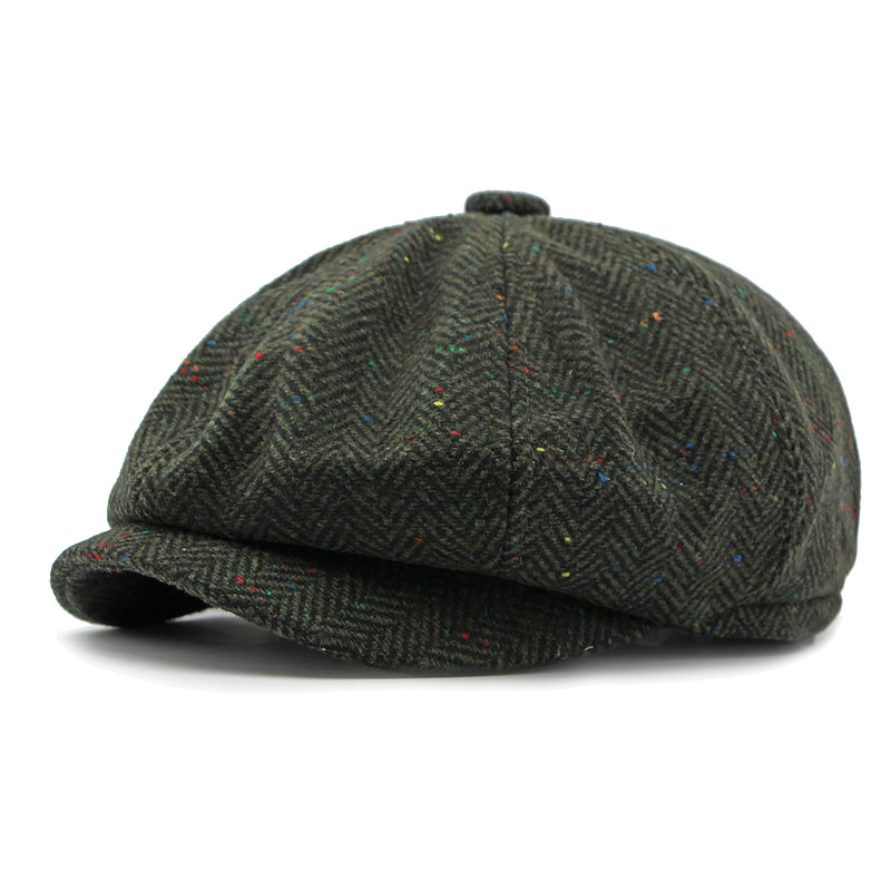 British wool octagonal newsboy cap