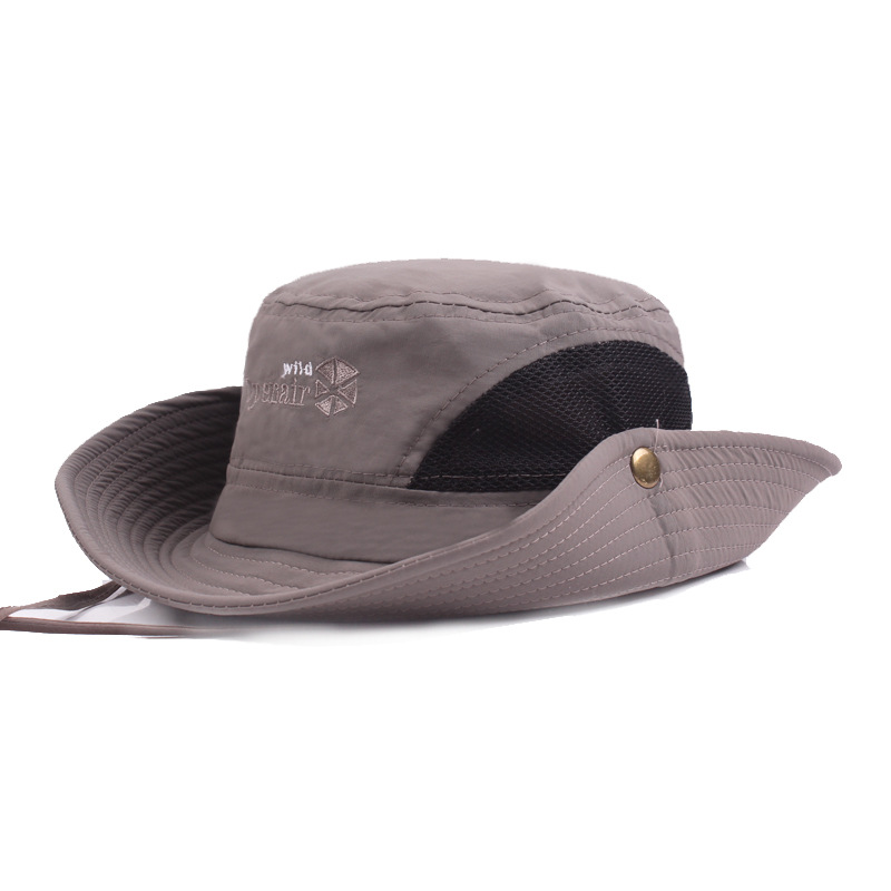 Mesh bucket hat with large brim
