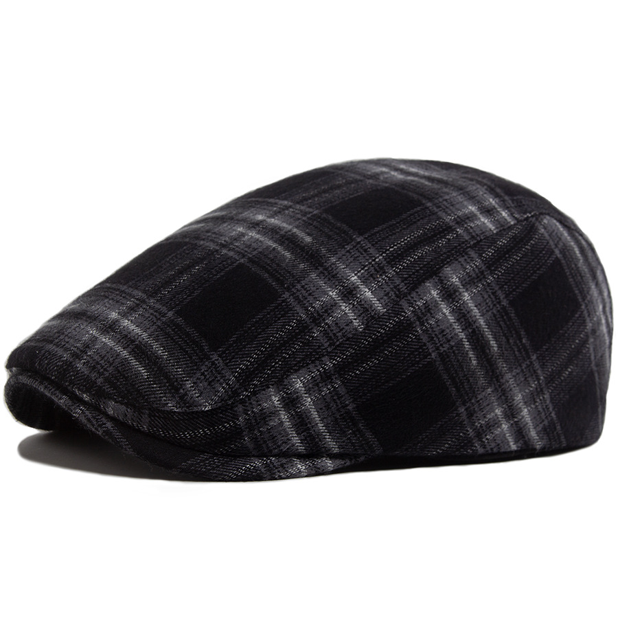 LIA | Plaid cotton velvet flat cap