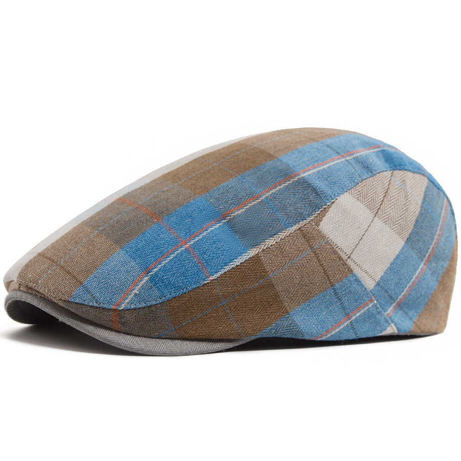 LIA | Cotton plaid patchwork flat cop hat