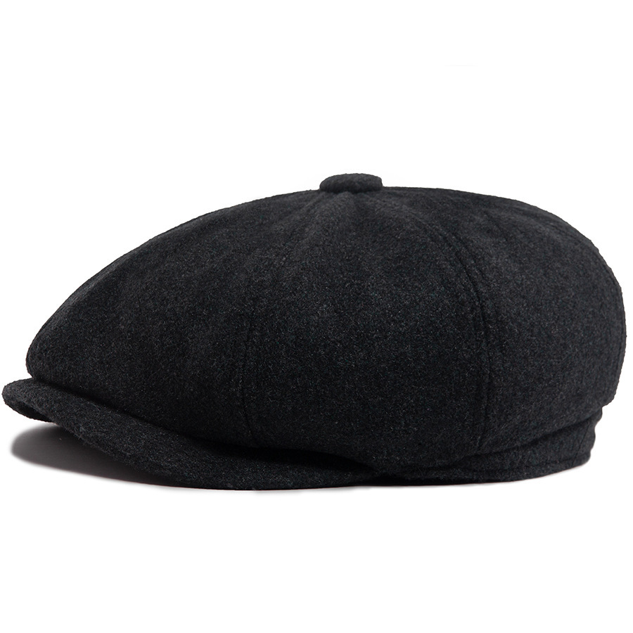 Felt octagonal newsboy cap