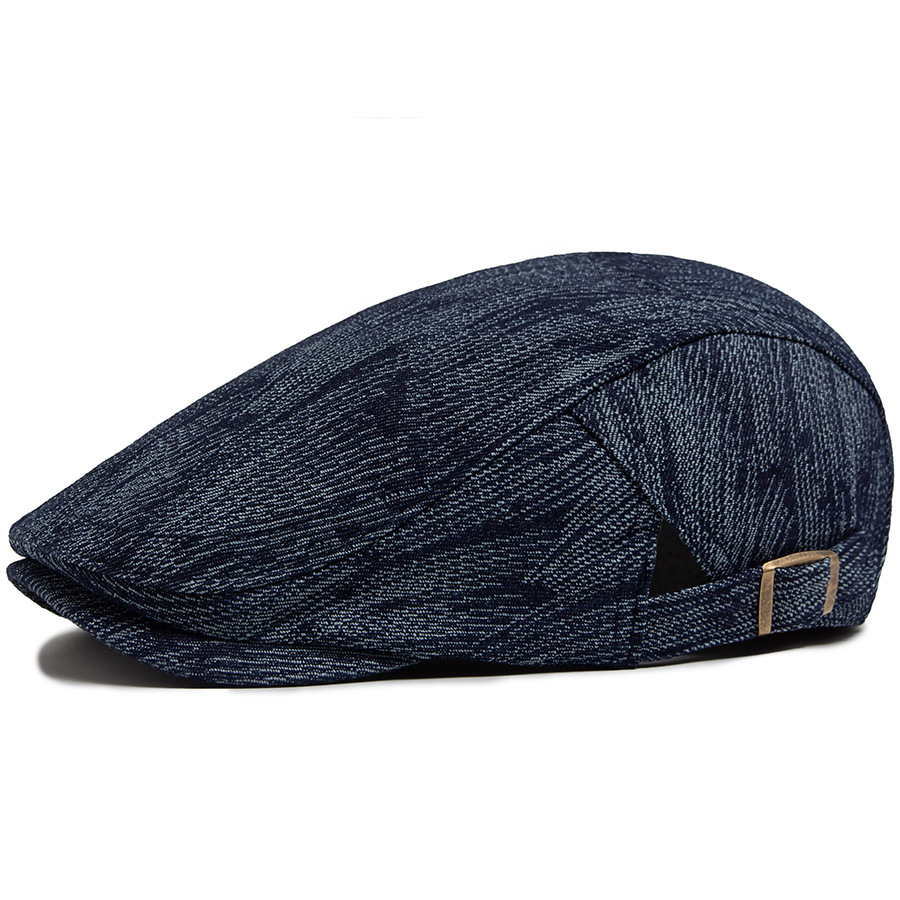 MARLIN | Washed denim striped flat cap