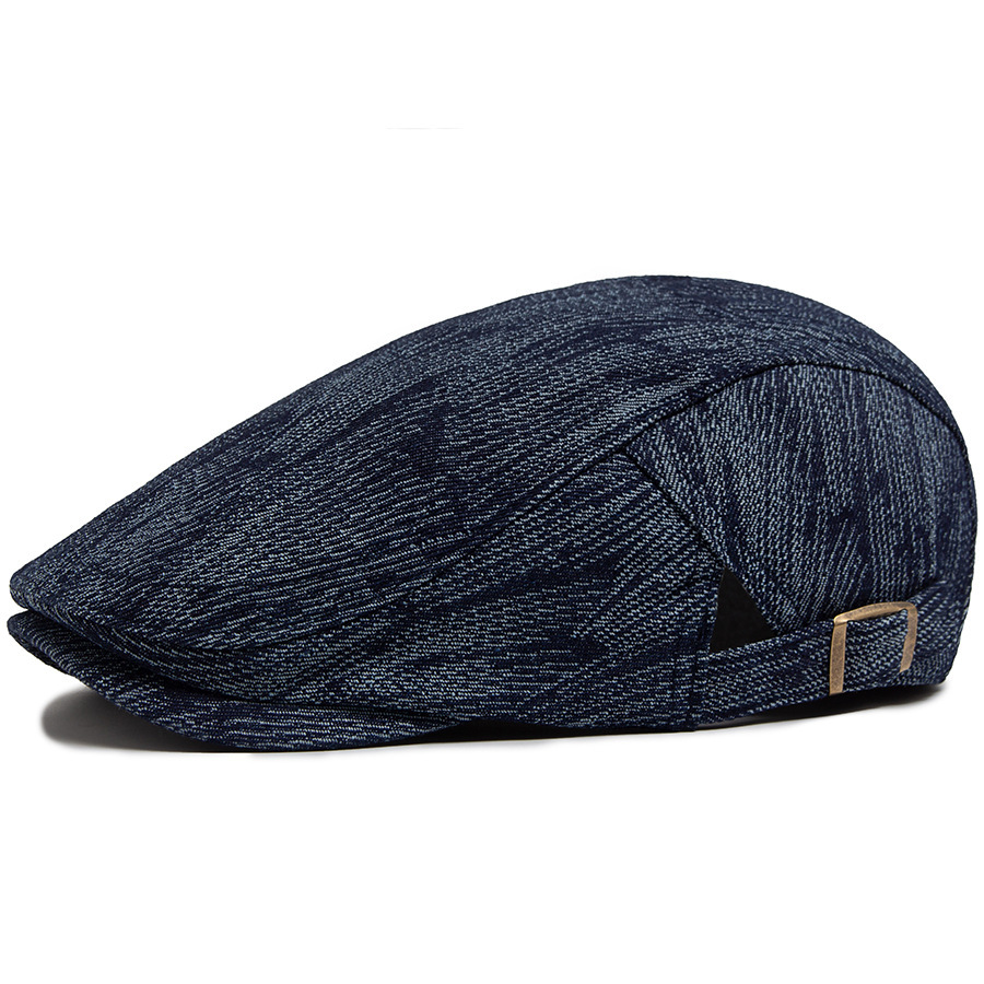 MARLIN | Washed denim striped flat cap