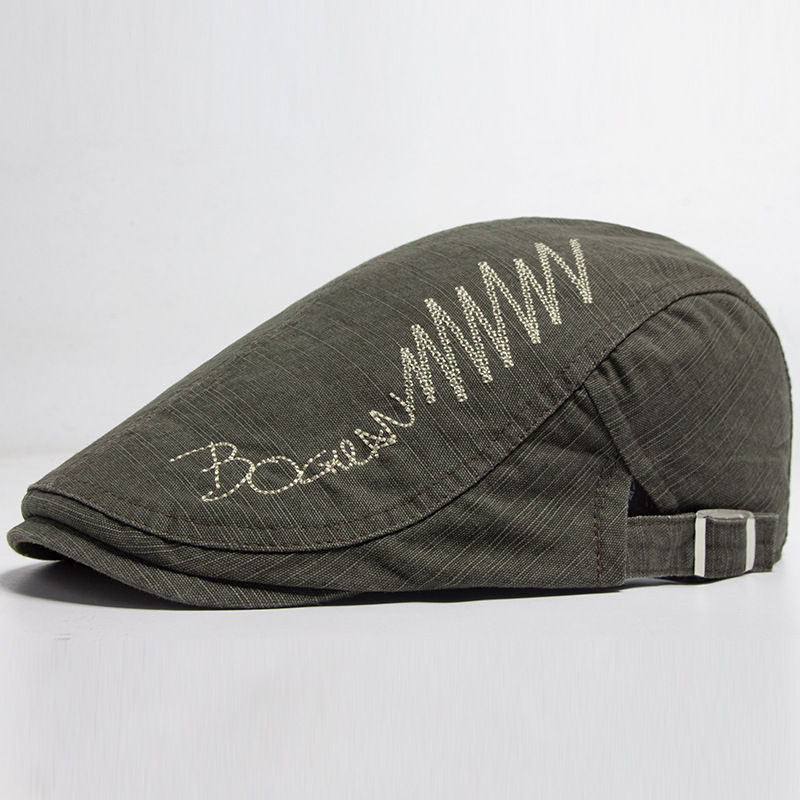 HANK | Thin embroidered flat cap