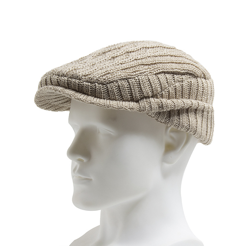 ZEB | Winter fleece-lined knitted flat cap with ear flaps