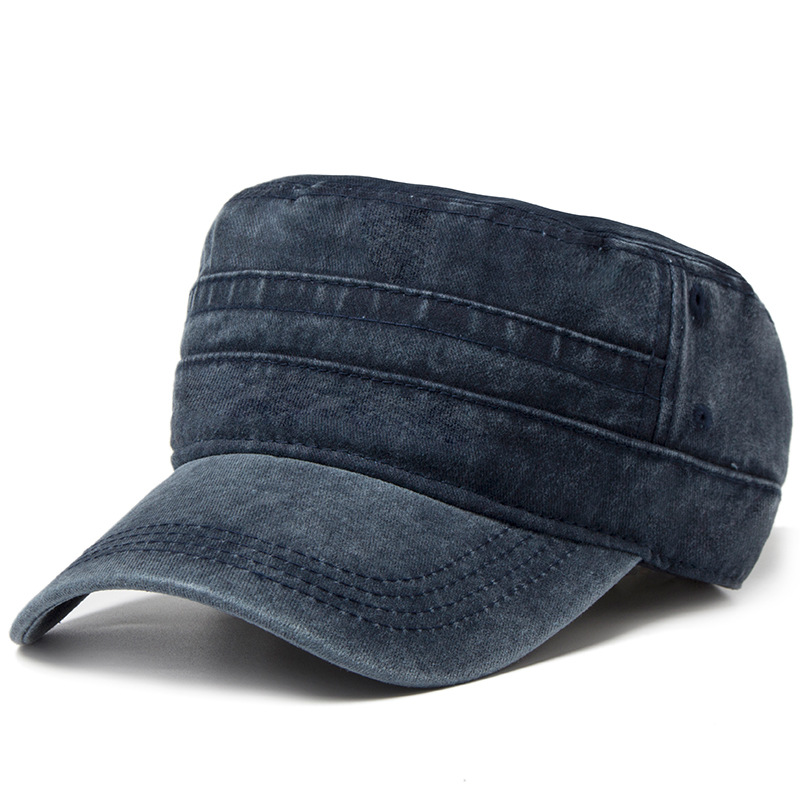 Retro solid color flat top baseball cap