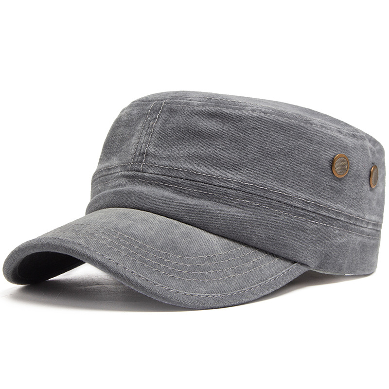 Buttons Wash flat top baseball cap